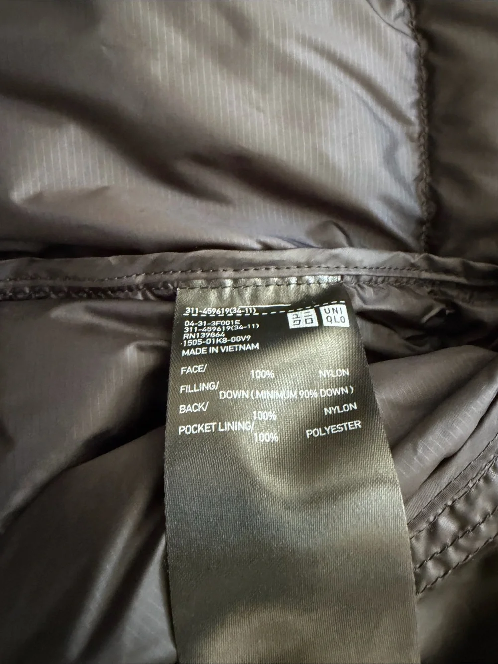 Uniqlo Navy Blue Quilted Down Puffer Jacket